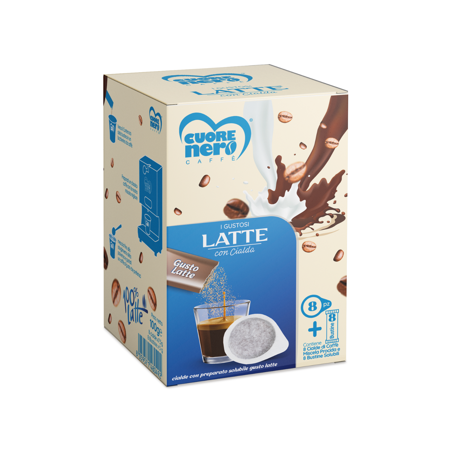 Cialde Procida con preparato solubile Latte da 8pz