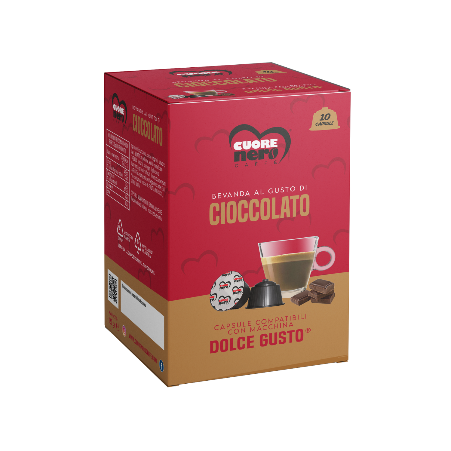 Capsule Dolce Gusto Cioccolato – Cuore Nero | Bevanda al Gusto di Cioccolato 10 pz