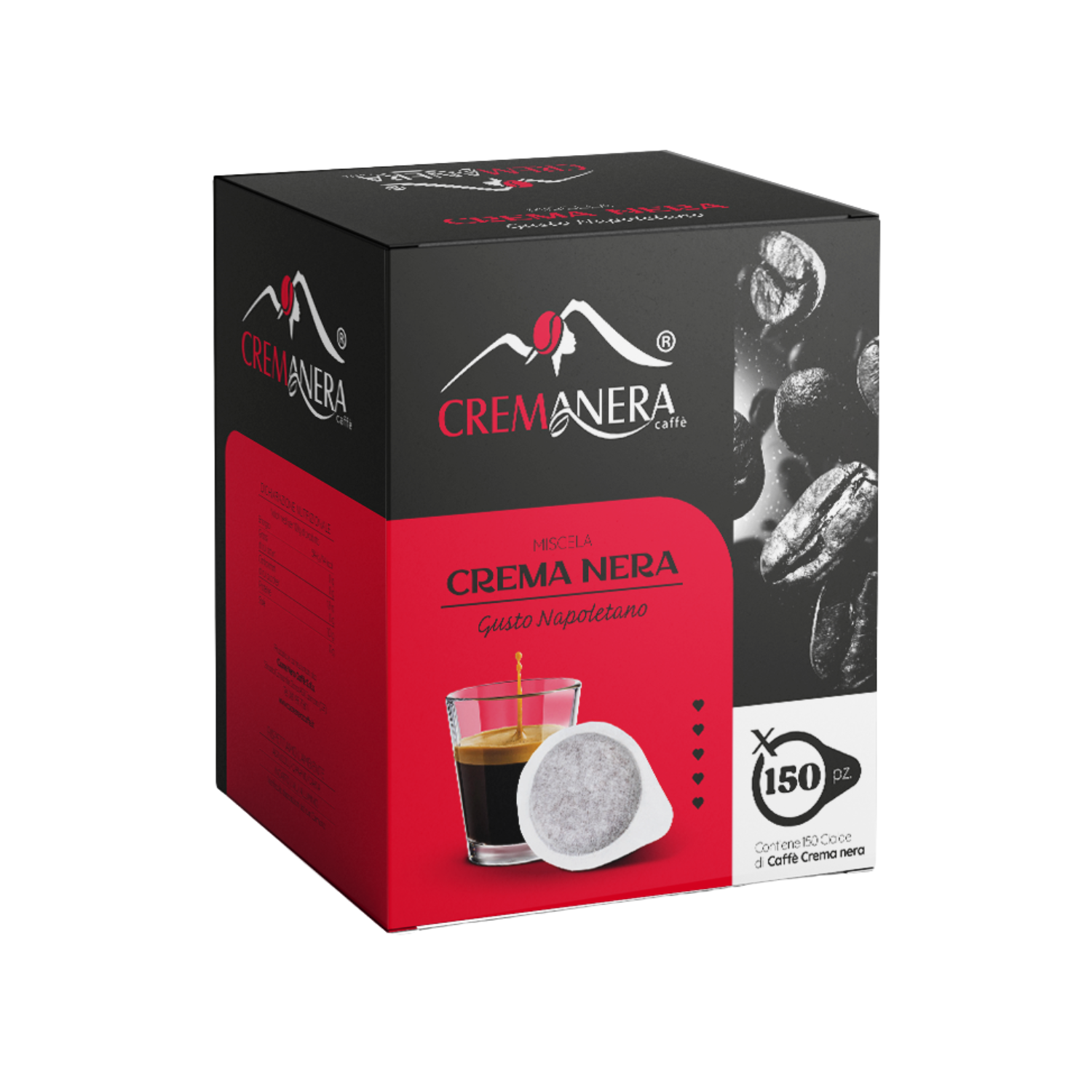Crema Nera Gusto Napoletano – 150 Cialde ESE 44mm | Espresso Intenso e Tradizionale